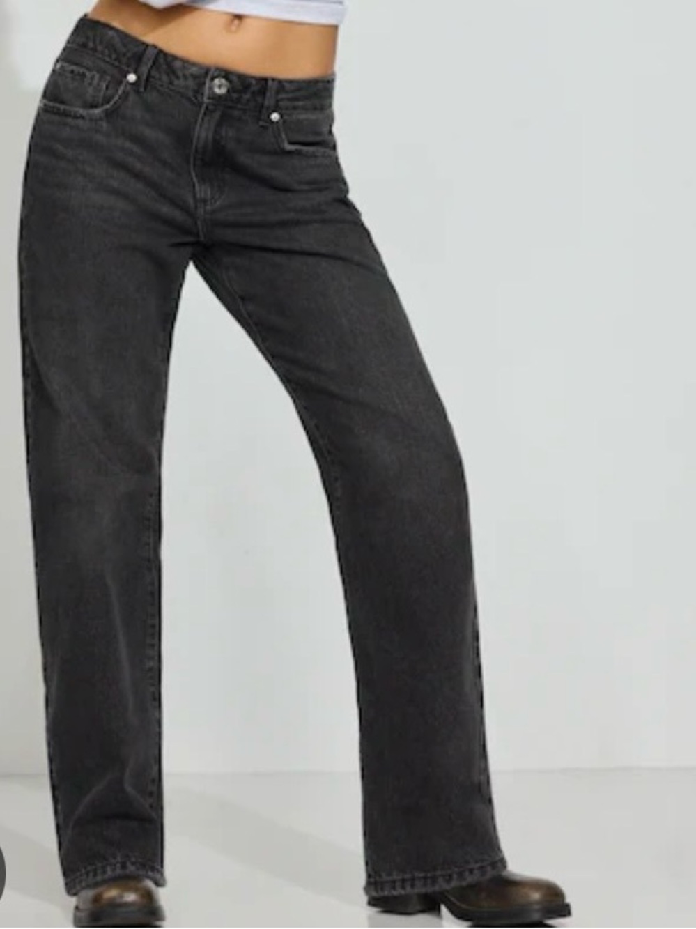 Garage Men's Straight Leg Charcoal Black Jeans